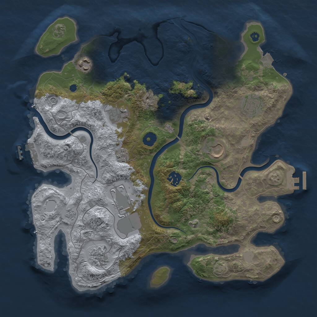 Rust Map: Procedural Map, Size: 3500, Seed: 523243, 14 Monuments