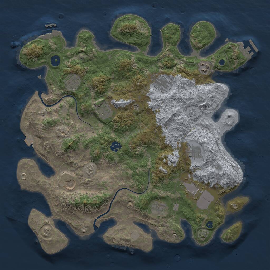 Rust Map: Procedural Map, Size: 3875, Seed: 1070403720, 15 Monuments