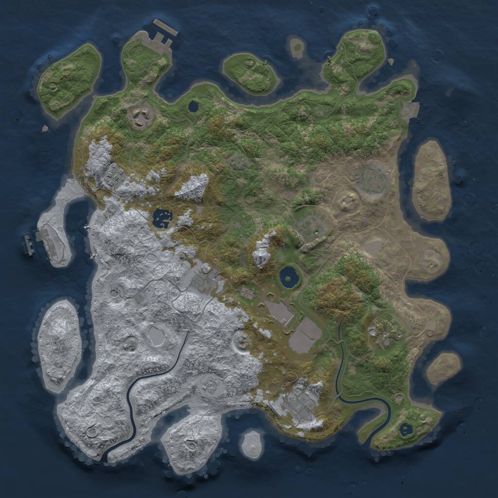 Rust Map: Procedural Map, Size: 3750, Seed: 4509521, 15 Monuments