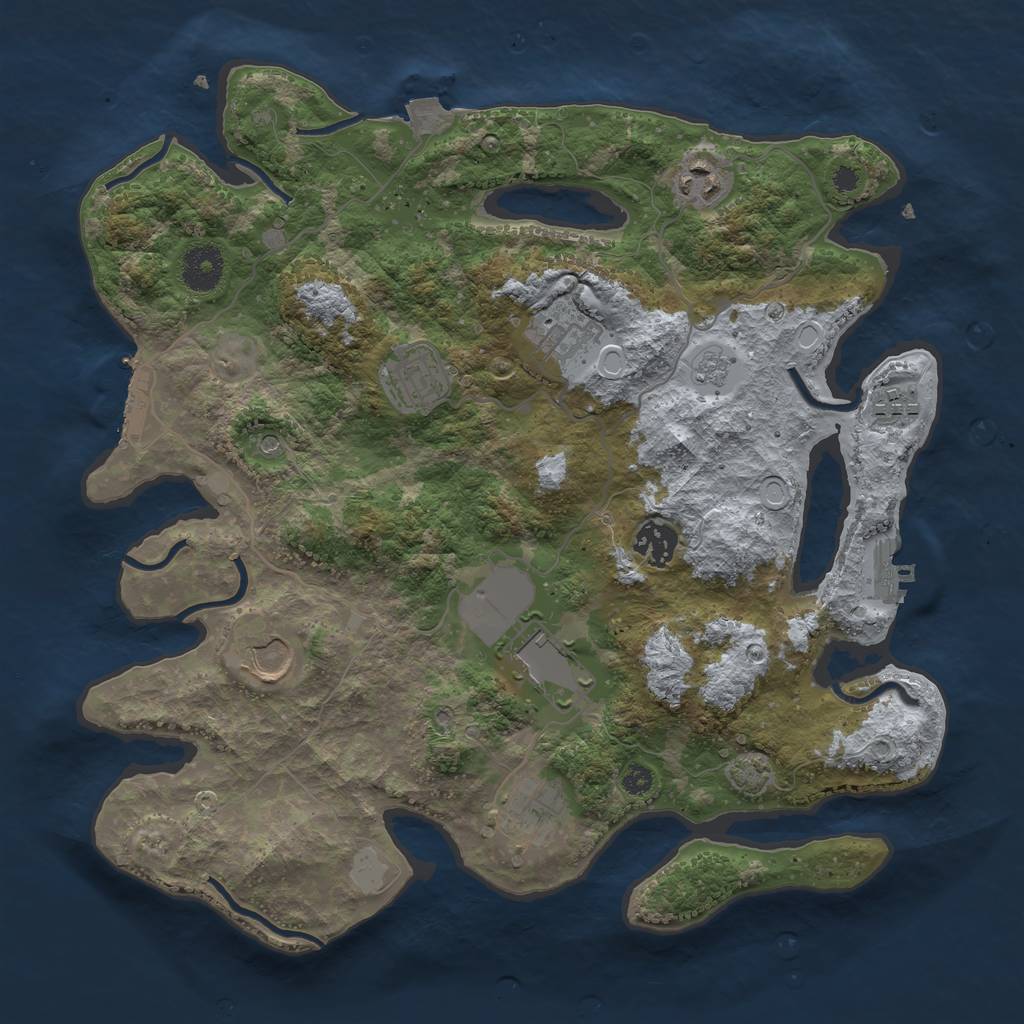Rust Map: Procedural Map, Size: 3500, Seed: 1600894351, 16 Monuments