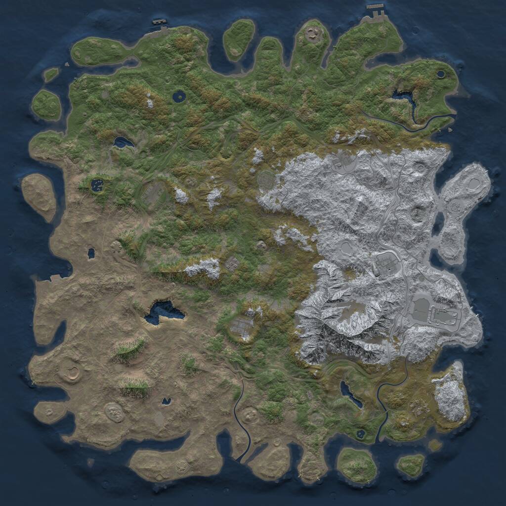 Rust Map: Procedural Map, Size: 6000, Seed: 1536093844, 17 Monuments