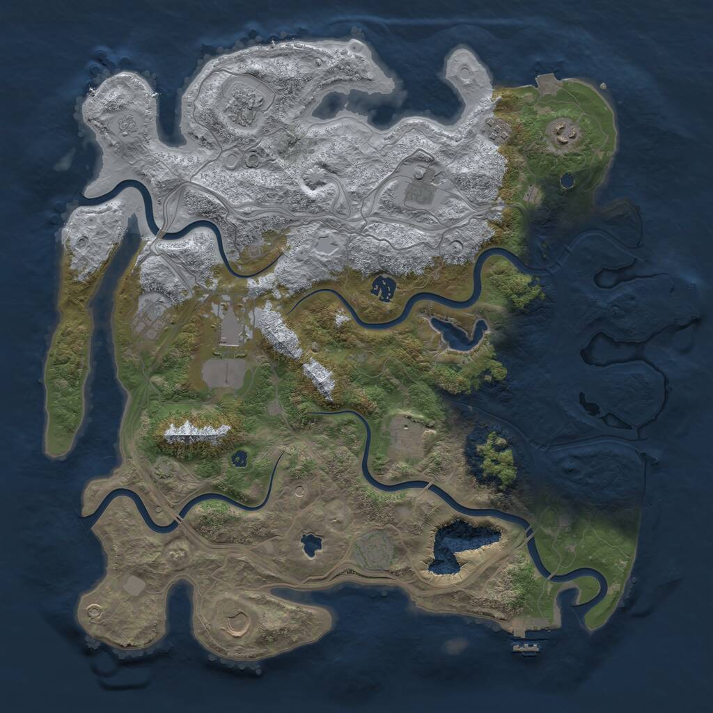Rust Map: Procedural Map, Size: 4300, Seed: 1783281444, 16 Monuments
