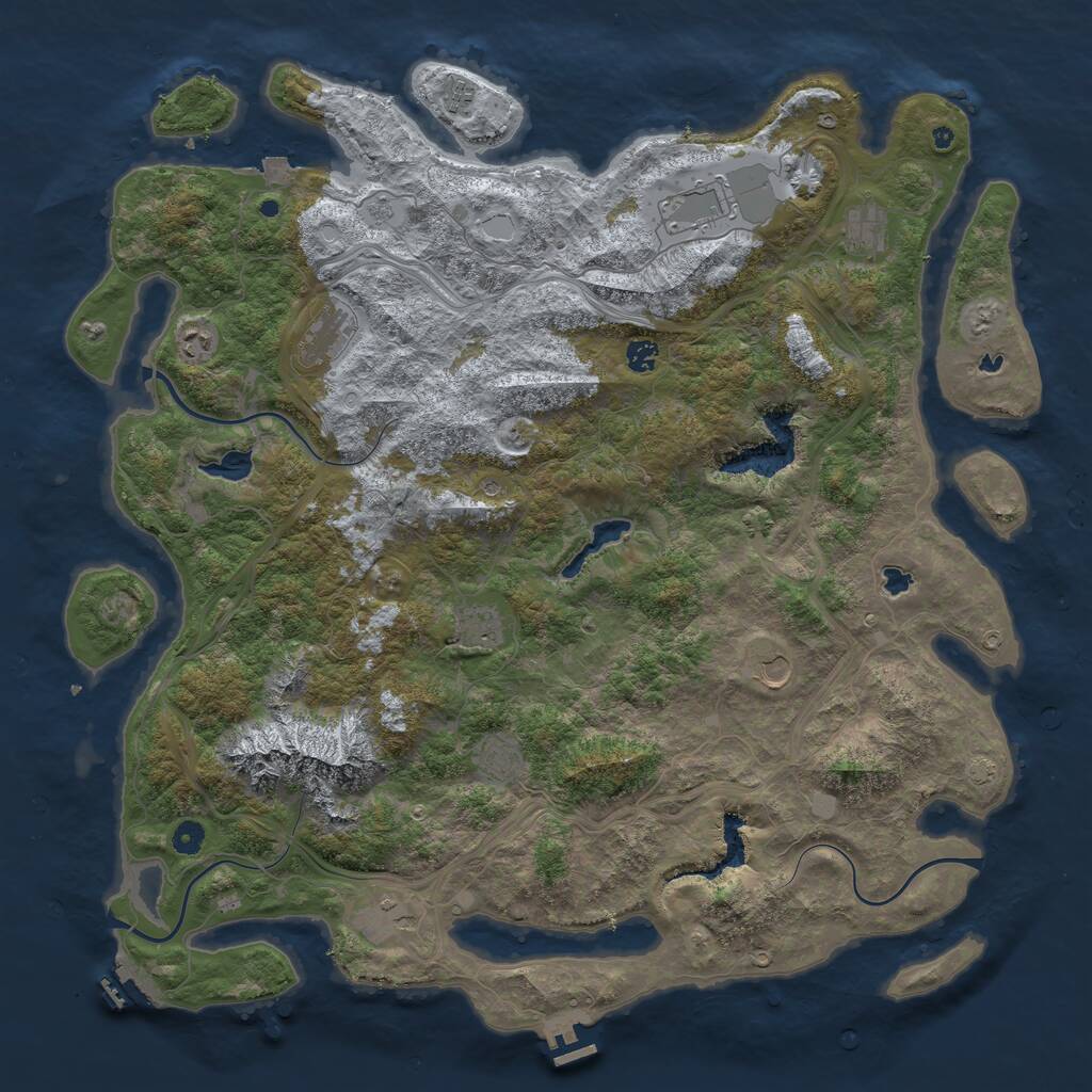 Rust Map: Procedural Map, Size: 5000, Seed: 1738777941, 16 Monuments