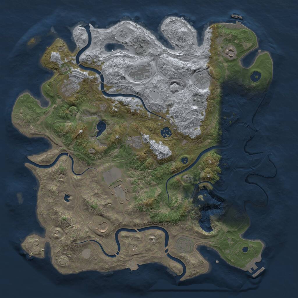 Rust Map: Procedural Map, Size: 4250, Seed: 2624395, 16 Monuments