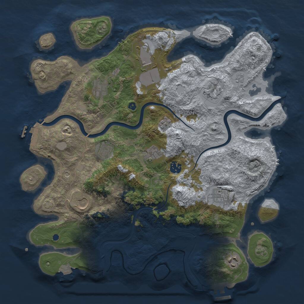 Rust Map: Procedural Map, Size: 3850, Seed: 522398654, 16 Monuments