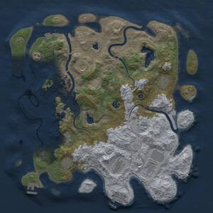 Thumbnail Rust Map: Procedural Map, Size: 4250, Seed: 16, 16 Monuments