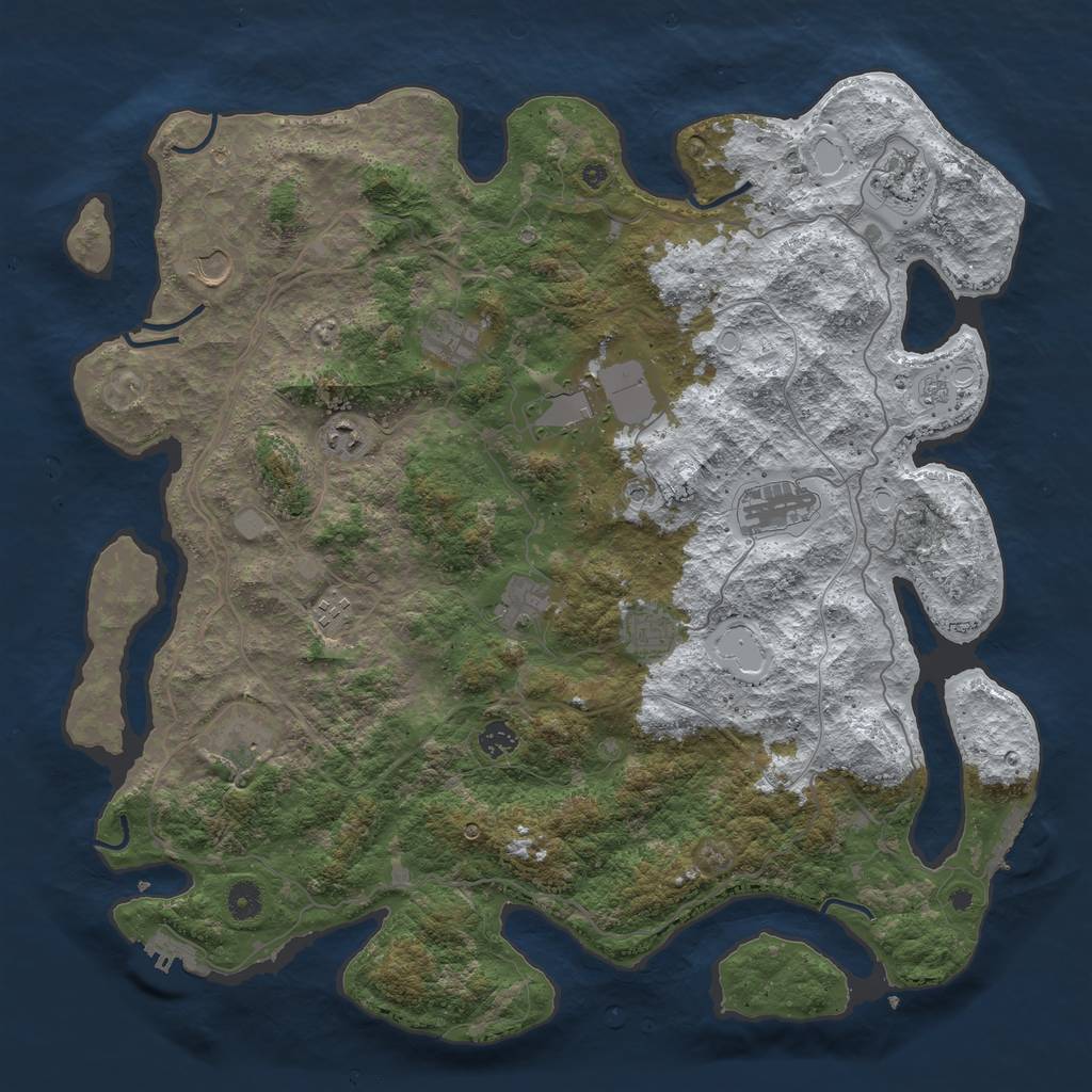 Rust Map: Procedural Map, Size: 4500, Seed: 750594510, 20 Monuments
