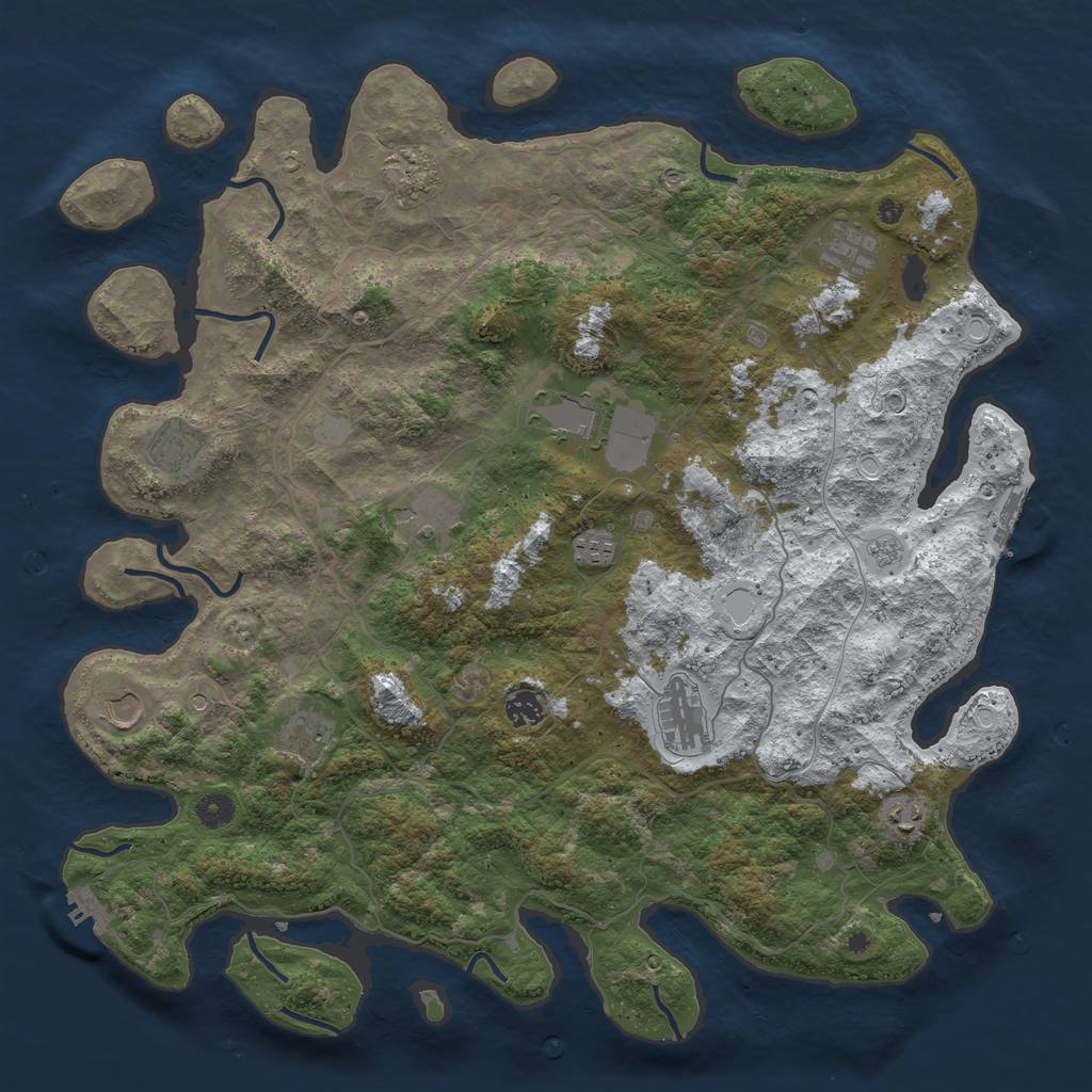 Rust Map: Procedural Map, Size: 4500, Seed: 3455, 20 Monuments