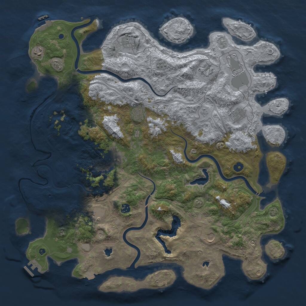 Rust Map: Procedural Map, Size: 4800, Seed: 67171, 17 Monuments