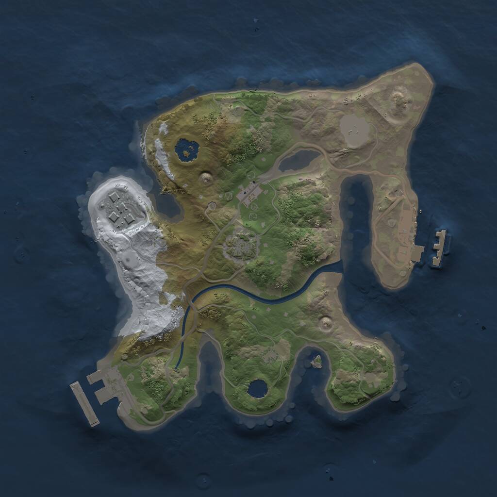 Rust Map: Procedural Map, Size: 2100, Seed: 234723, 5 Monuments