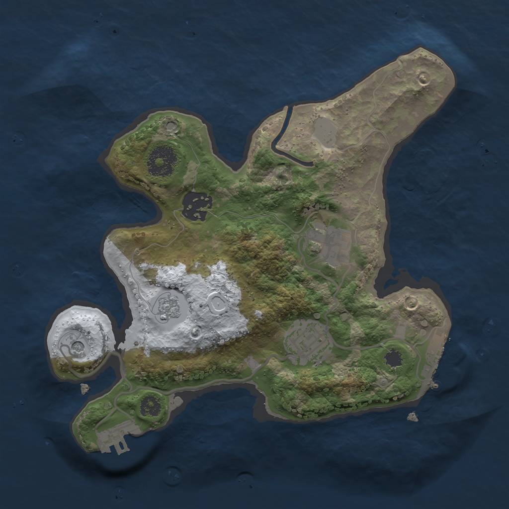 Rust Map: Procedural Map, Size: 2500, Seed: 984681, 12 Monuments
