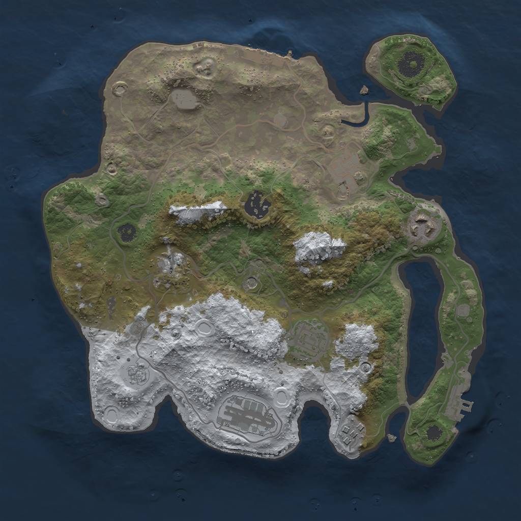 Rust Map: Procedural Map, Size: 3000, Seed: 1404352434, 16 Monuments