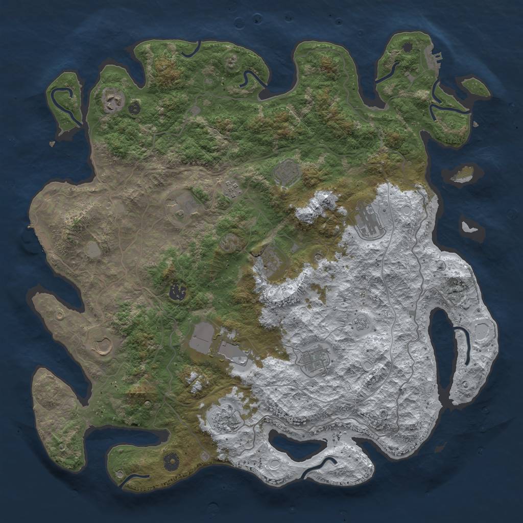 Rust Map: Procedural Map, Size: 4500, Seed: 164935, 20 Monuments