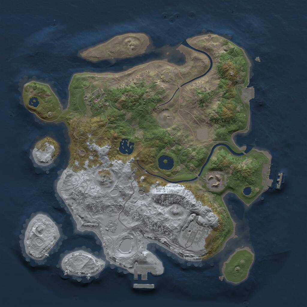 Rust Map: Procedural Map, Size: 3000, Seed: 1512275662, 10 Monuments
