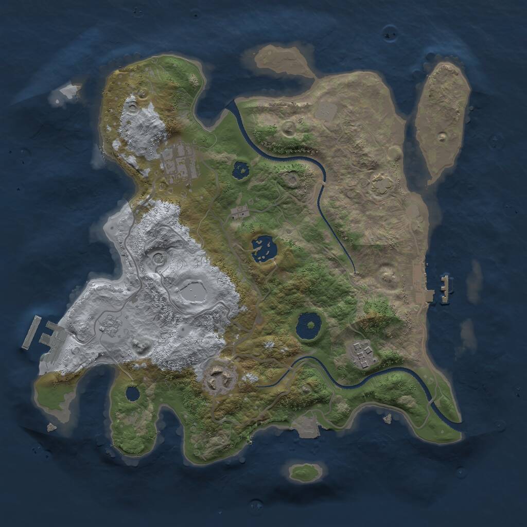Rust Map: Procedural Map, Size: 3000, Seed: 306115798, 10 Monuments