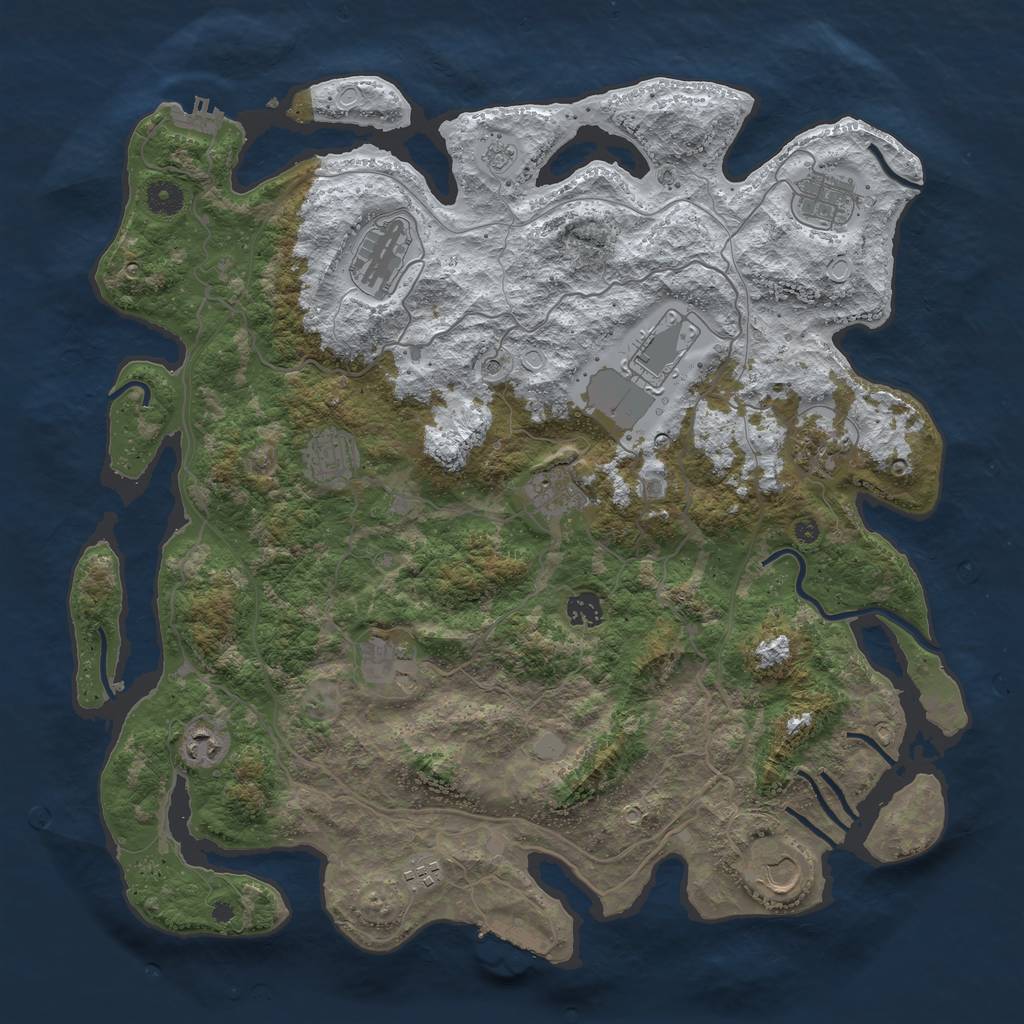 Rust Map: Procedural Map, Size: 4250, Seed: 2084254425, 20 Monuments
