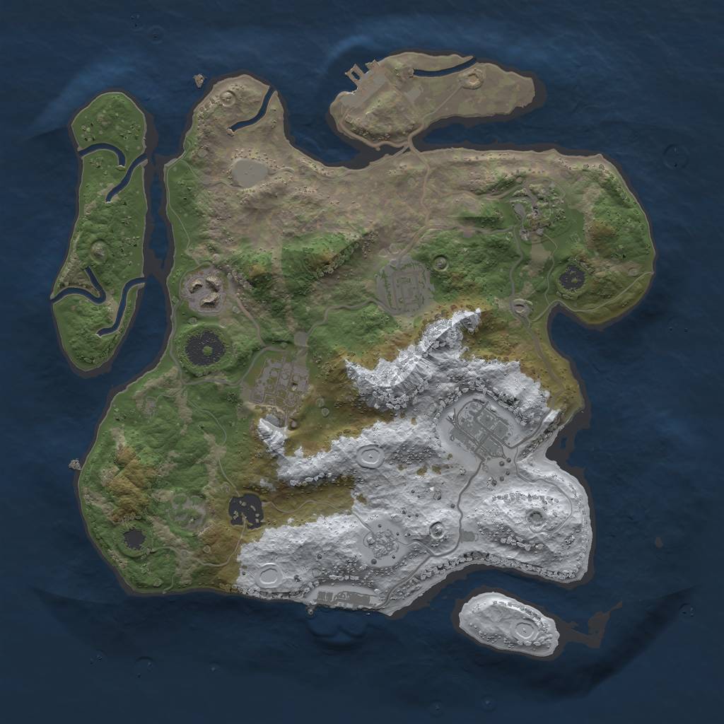 Rust Map: Procedural Map, Size: 3000, Seed: 67110782, 14 Monuments
