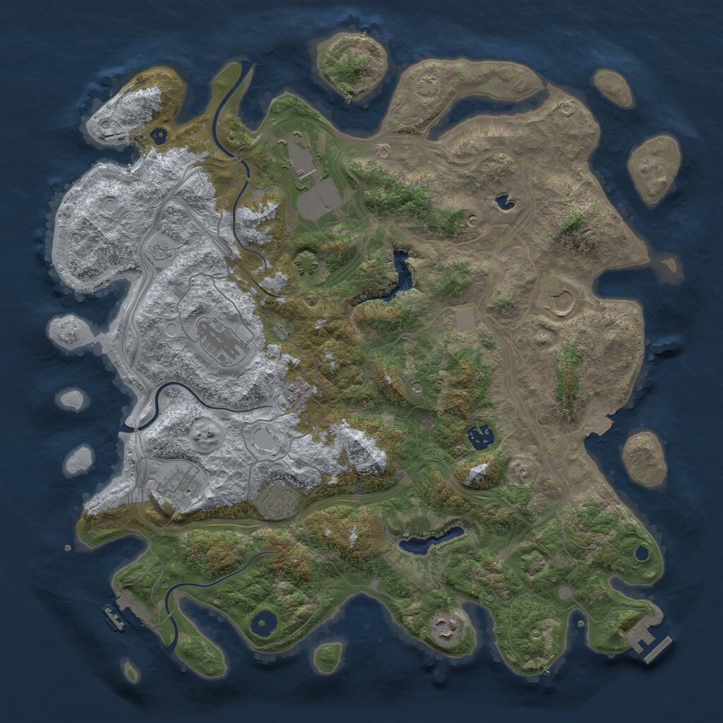 Rust Map: Procedural Map, Size: 4250, Seed: 2135671727, 14 Monuments