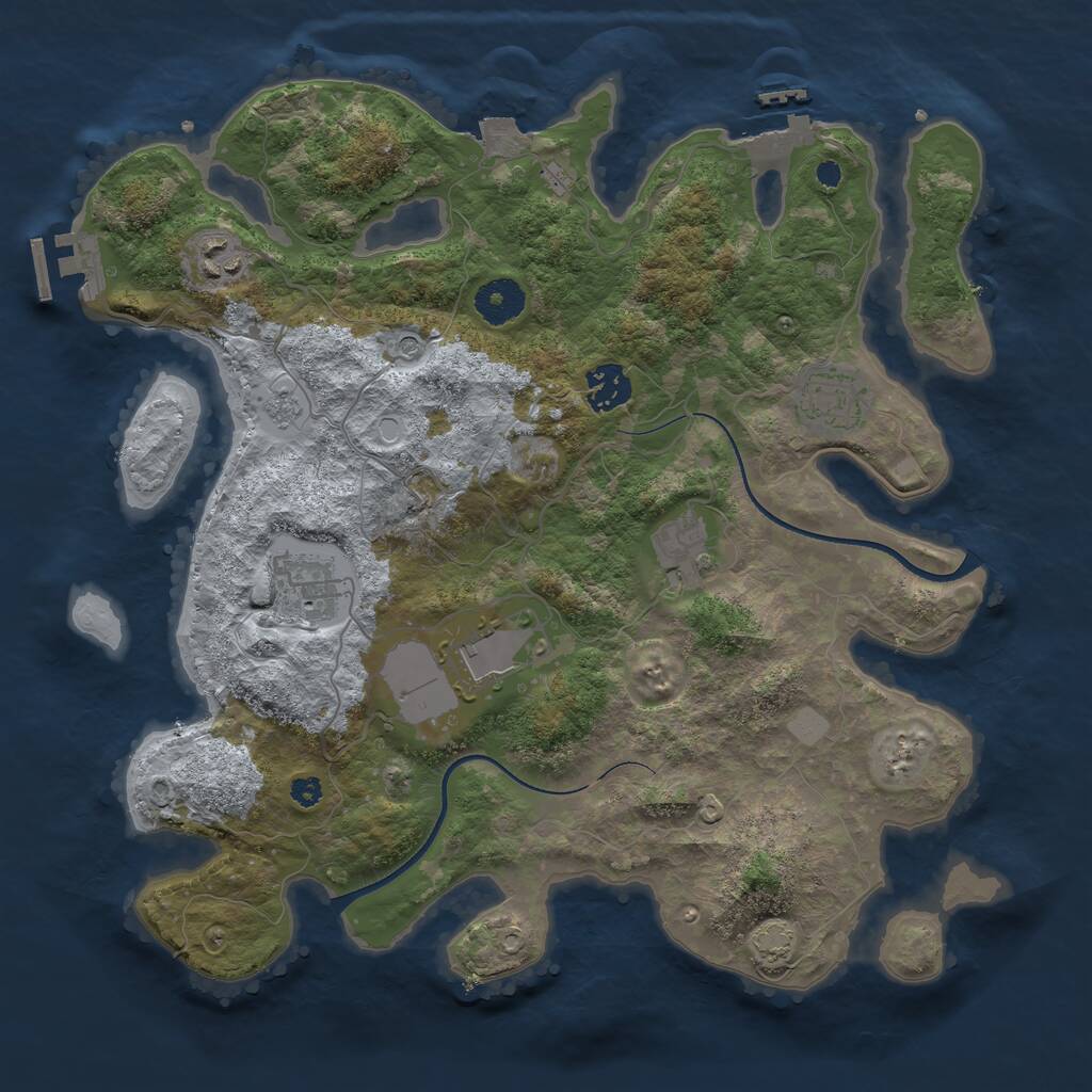 Rust Map: Procedural Map, Size: 3500, Seed: 20156114, 12 Monuments