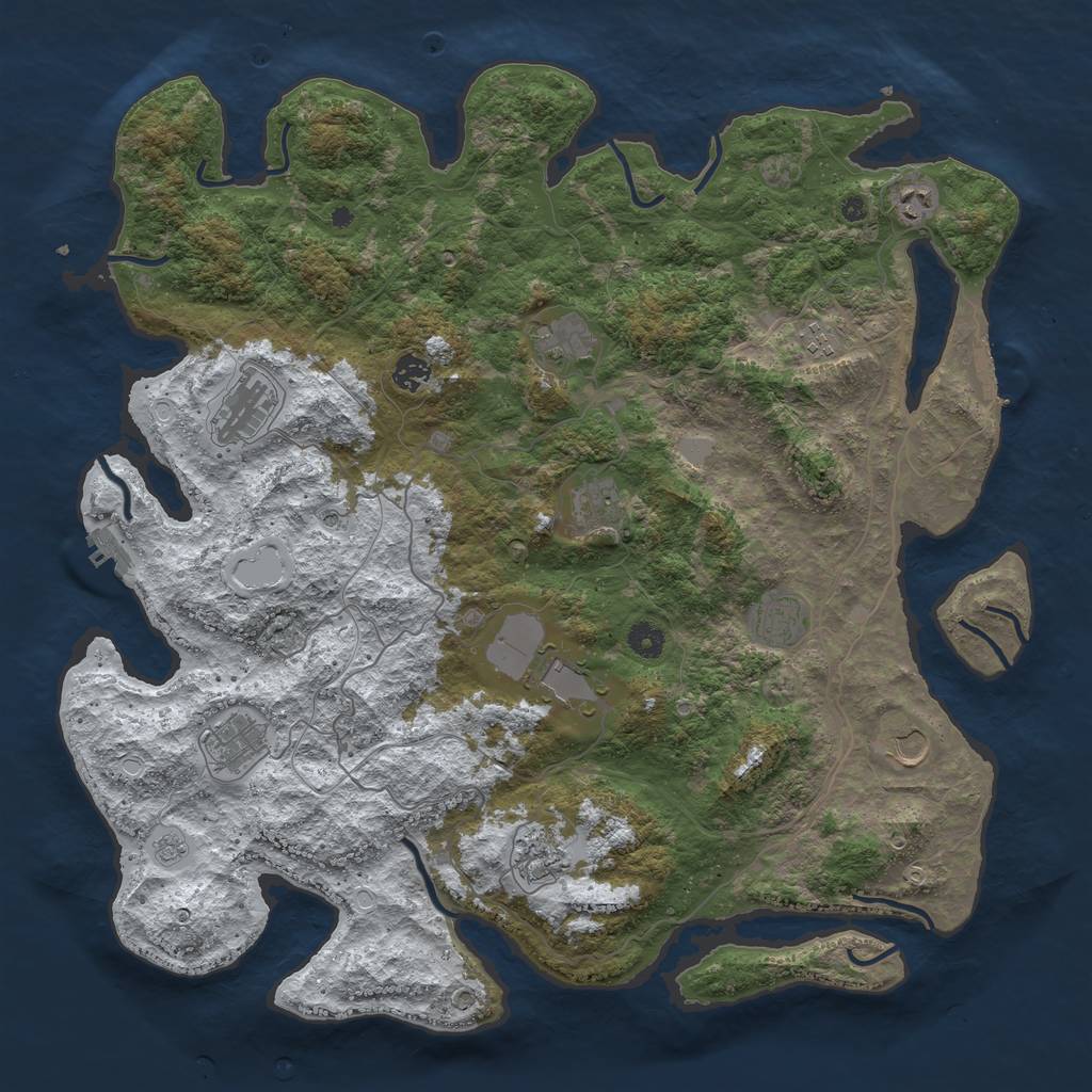 Rust Map: Procedural Map, Size: 4500, Seed: 2768282, 20 Monuments