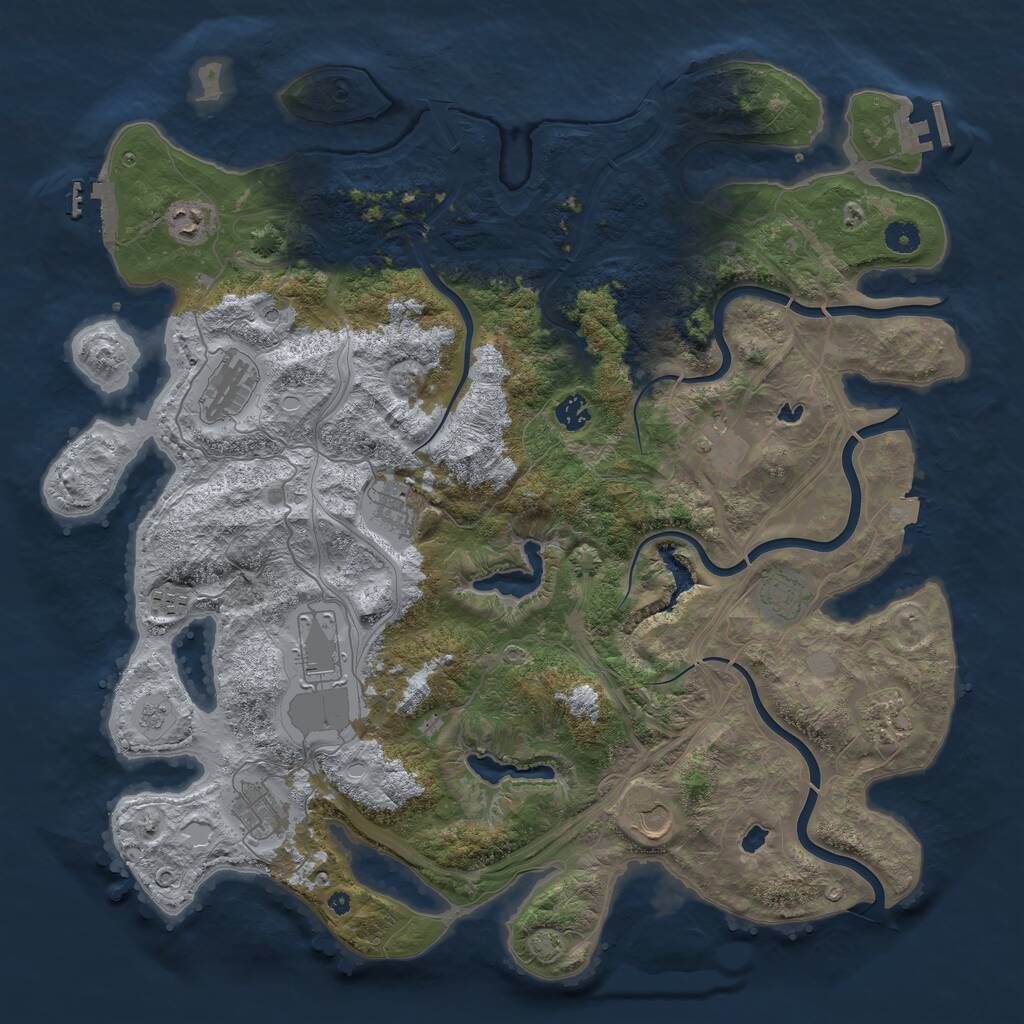 Rust Map: Procedural Map, Size: 4500, Seed: 90029098, 17 Monuments