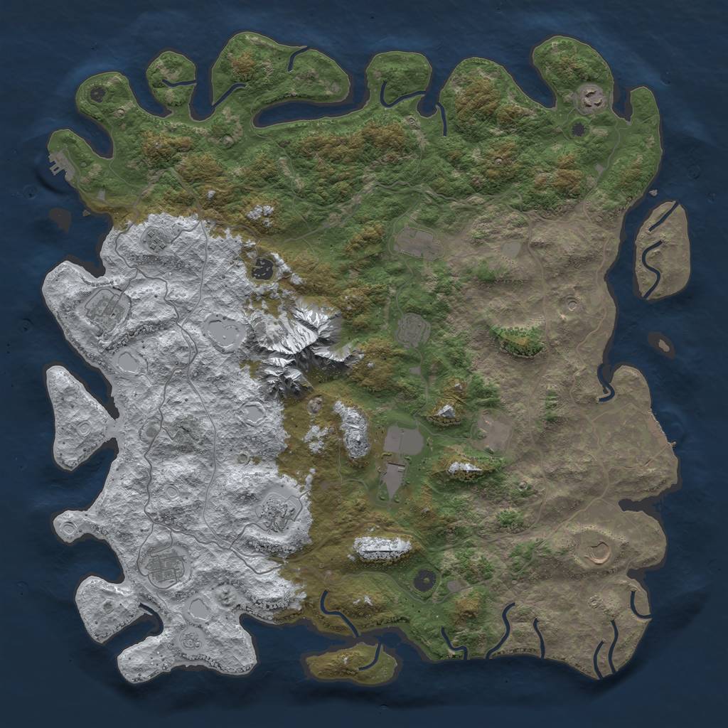 Rust Map: Procedural Map, Size: 5000, Seed: 115580792, 20 Monuments