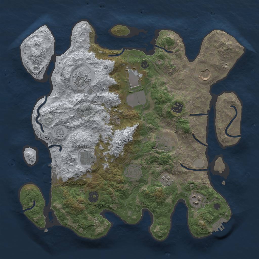 Rust Map: Procedural Map, Size: 3500, Seed: 22031991, 18 Monuments