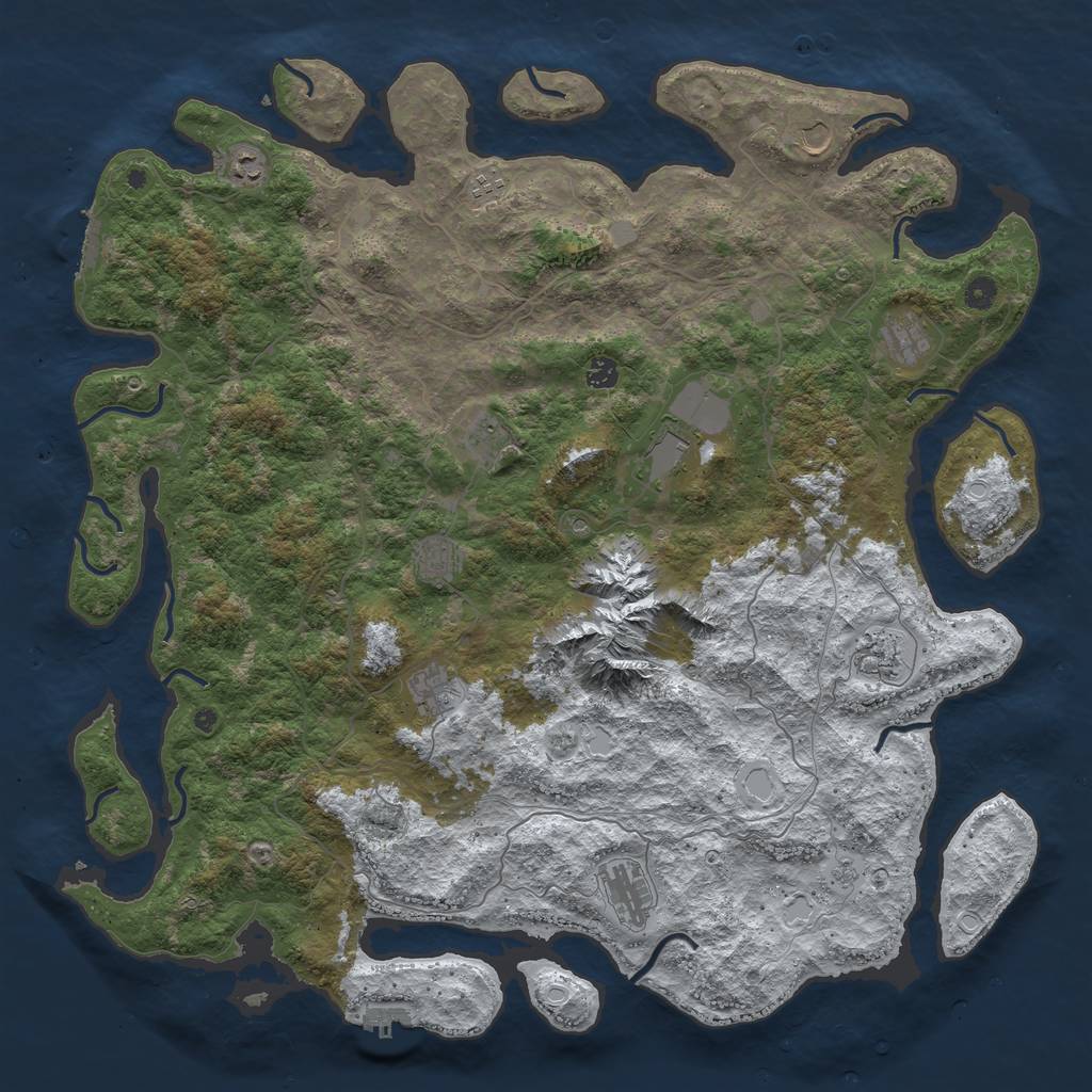 Rust Map: Procedural Map, Size: 5000, Seed: 14148200, 20 Monuments