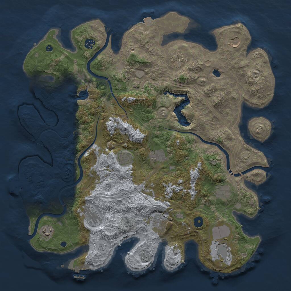 Rust Map: Procedural Map, Size: 4250, Seed: 261658870, 17 Monuments