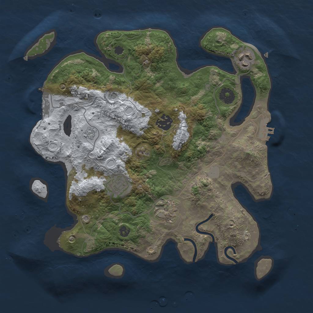 Rust Map: Procedural Map, Size: 3000, Seed: 255424552, 13 Monuments