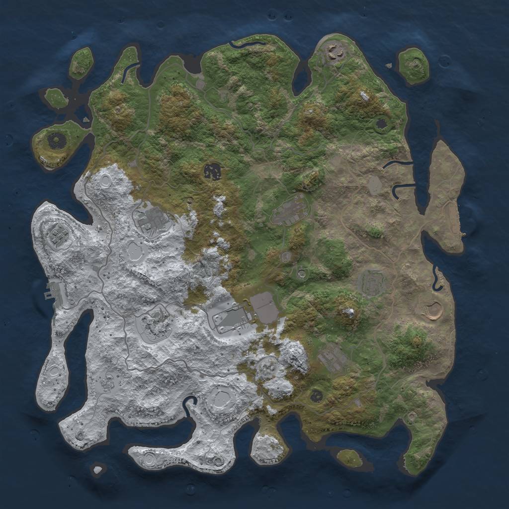 Rust Map: Procedural Map, Size: 4200, Seed: 78552167, 19 Monuments
