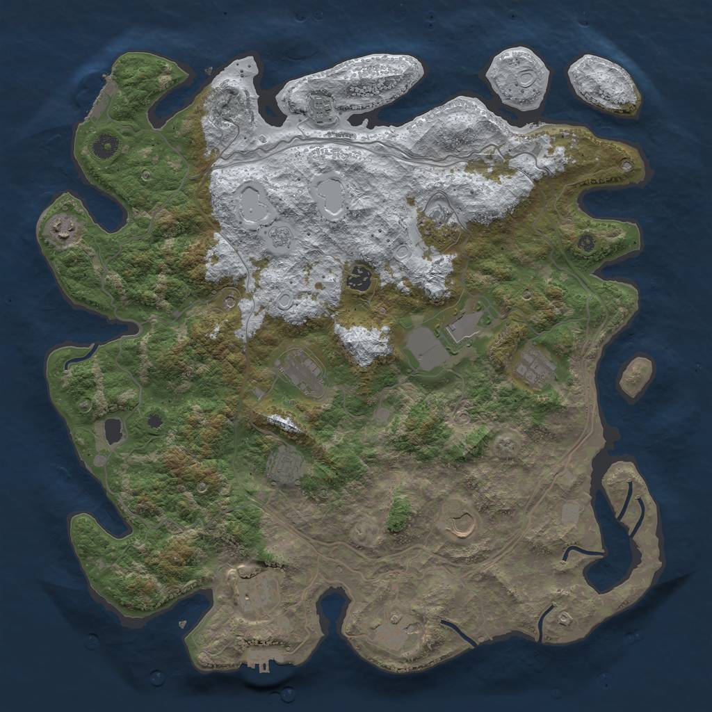 Rust Map: Procedural Map, Size: 4300, Seed: 3333333, 20 Monuments