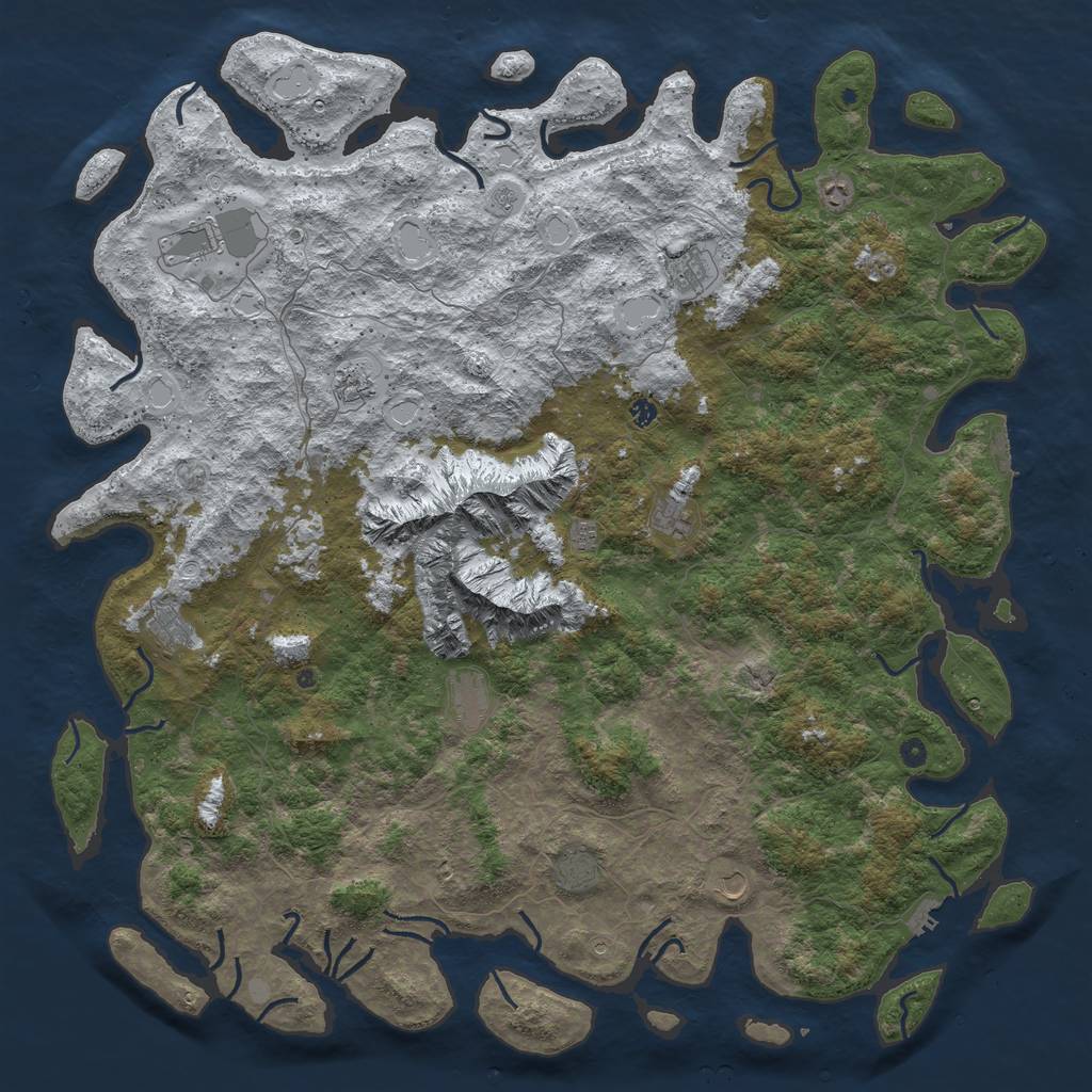 Rust Map: Procedural Map, Size: 6000, Seed: 186506019, 20 Monuments