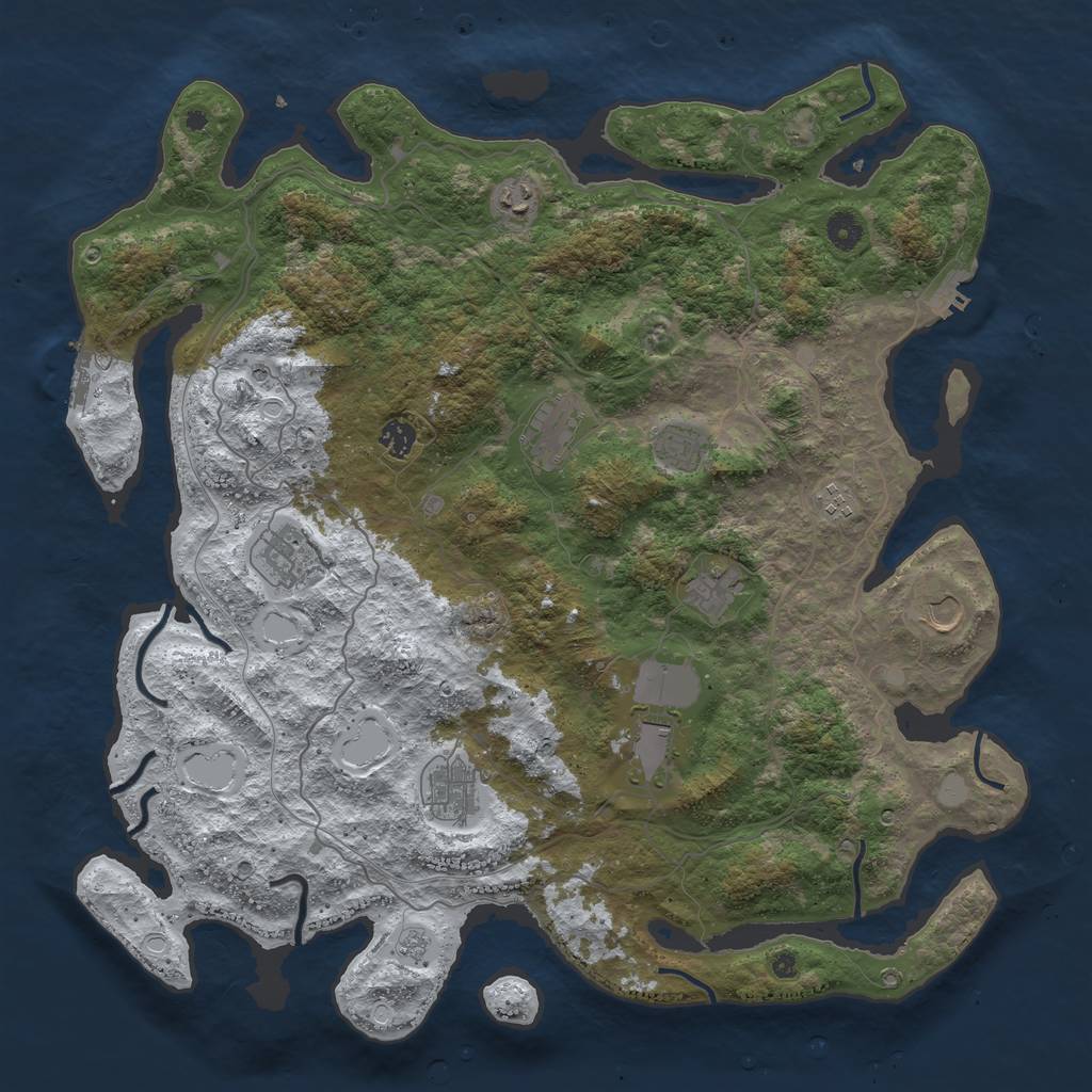 Rust Map: Procedural Map, Size: 4500, Seed: 756008773, 19 Monuments