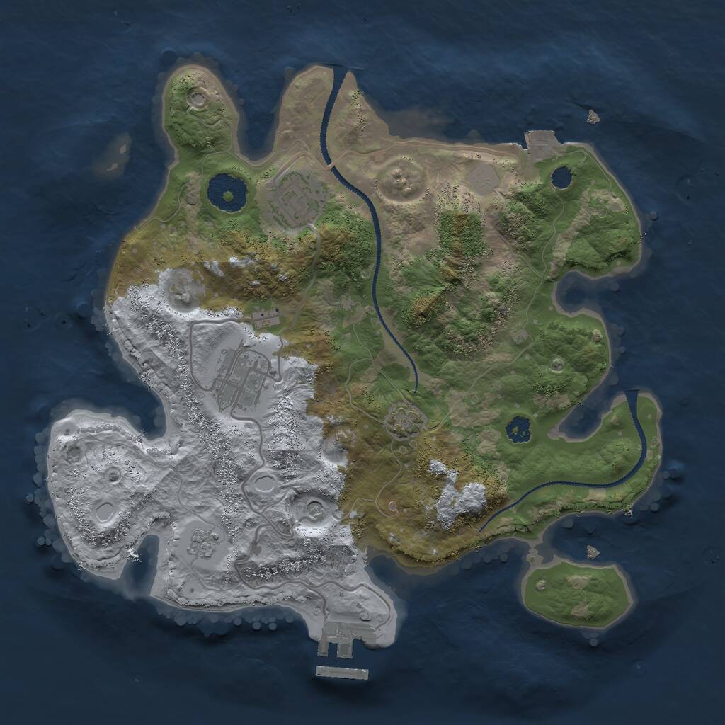 Rust Map: Procedural Map, Size: 2800, Seed: 7070, 7 Monuments