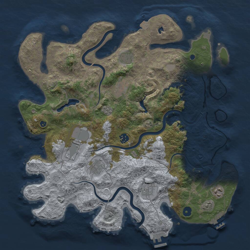 Rust Map: Procedural Map, Size: 4000, Seed: 1846433949, 14 Monuments
