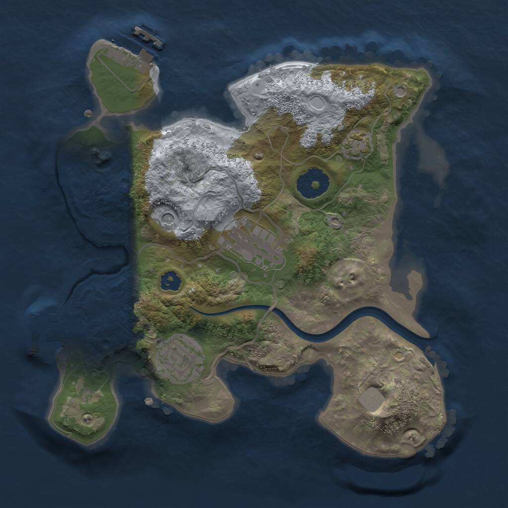 Rust Map: Procedural Map, Size: 2500, Seed: 1337814, 7 Monuments