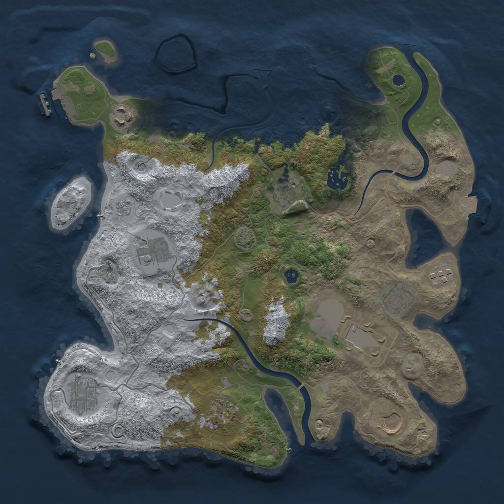 Rust Map: Procedural Map, Size: 3500, Seed: 1686026682, 16 Monuments