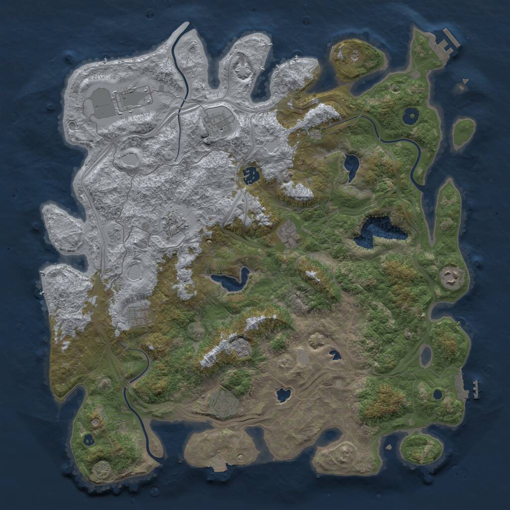 Rust Map: Procedural Map, Size: 4500, Seed: 1611474328, 15 Monuments