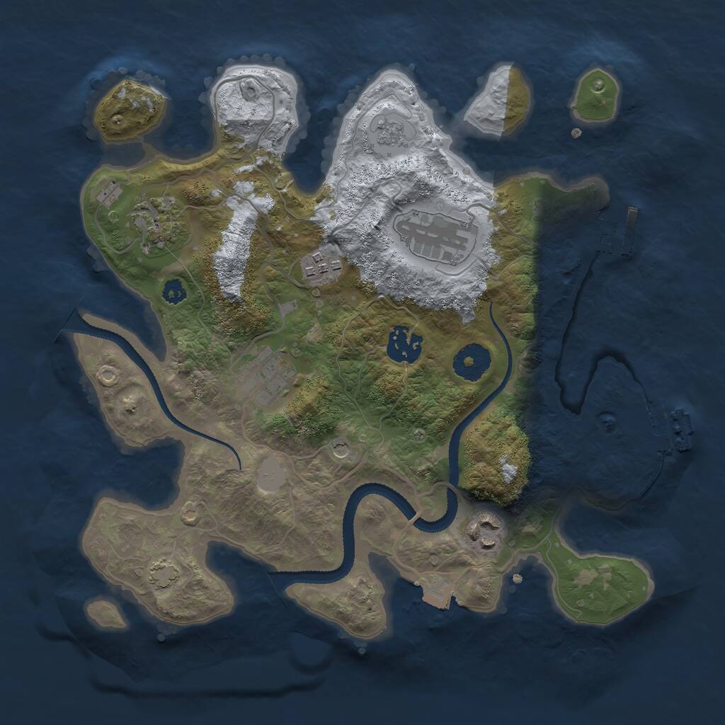 Rust Map: Procedural Map, Size: 3000, Seed: 974936822, 12 Monuments