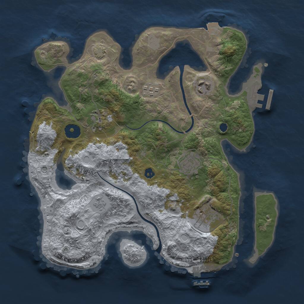 Rust Map: Procedural Map, Size: 3000, Seed: 56899, 10 Monuments