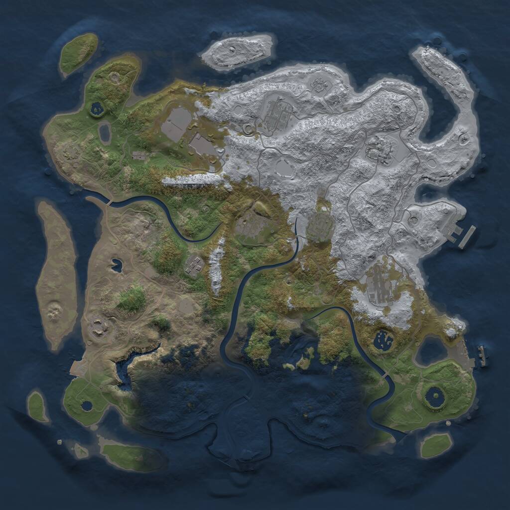 Rust Map: Procedural Map, Size: 4000, Seed: 945392, 15 Monuments