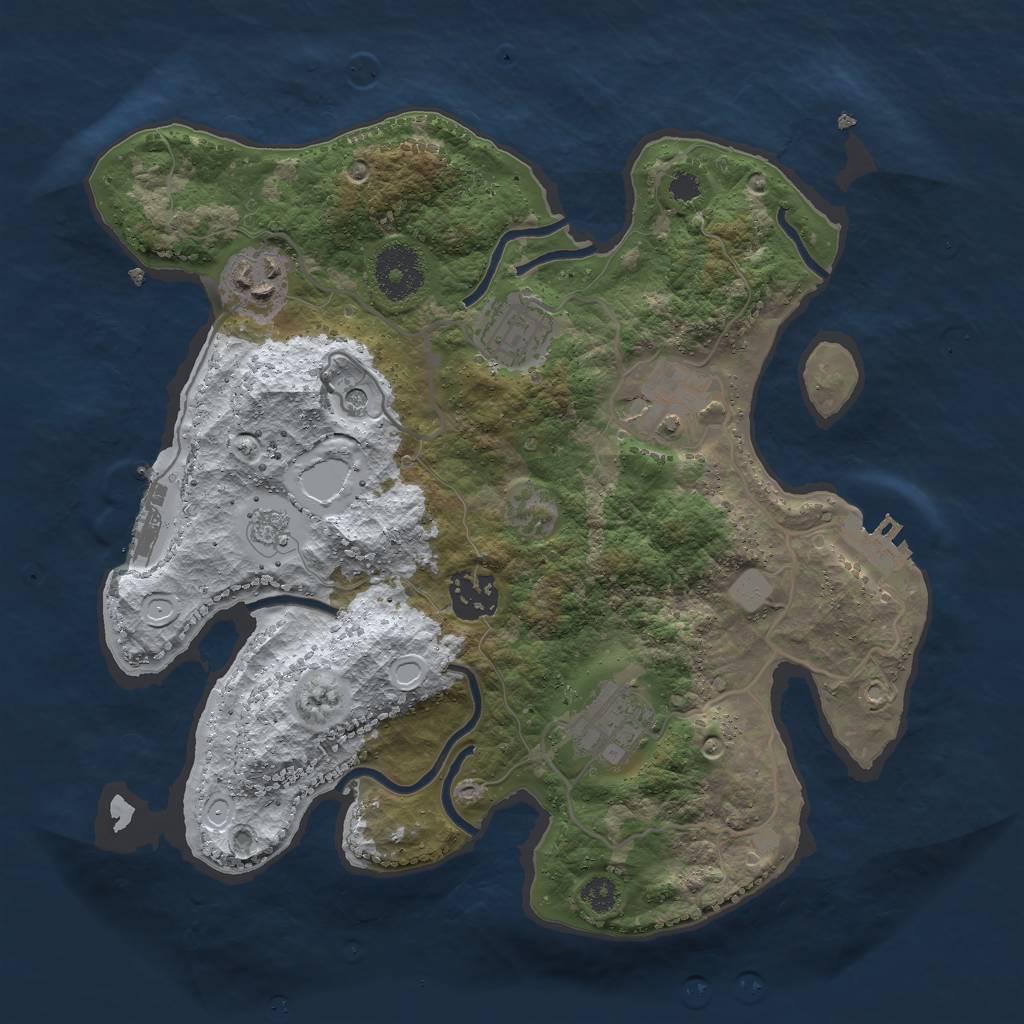 Rust Map: Procedural Map, Size: 3000, Seed: 2028197161, 14 Monuments