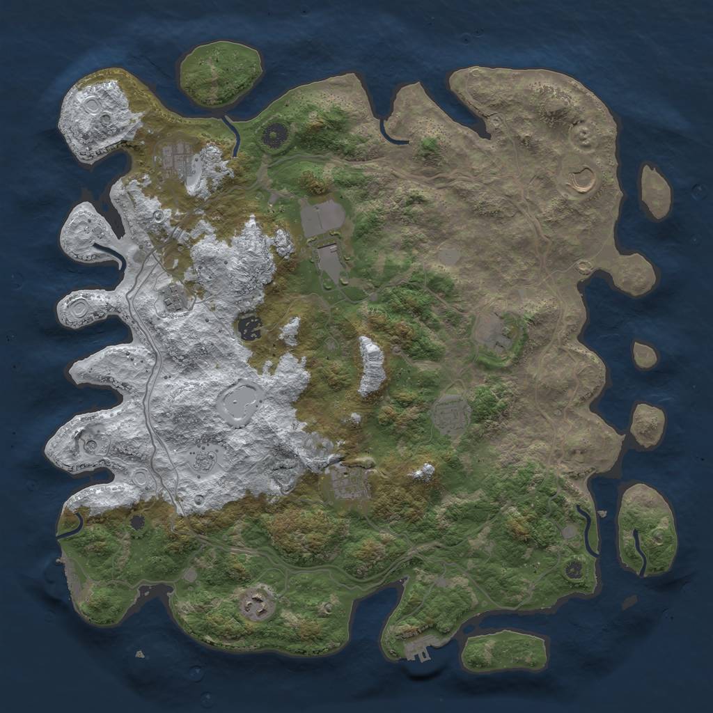 Rust Map: Procedural Map, Size: 4250, Seed: 123456, 18 Monuments