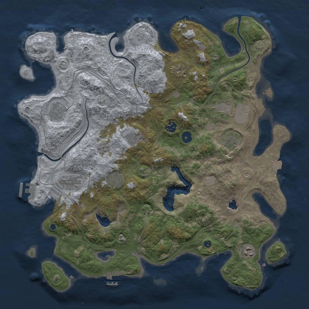 Rust Map: Procedural Map, Size: 4250, Seed: 29525325, 16 Monuments