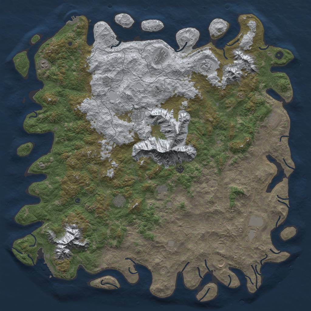 Rust Map: Procedural Map, Size: 6000, Seed: 28050462, 20 Monuments