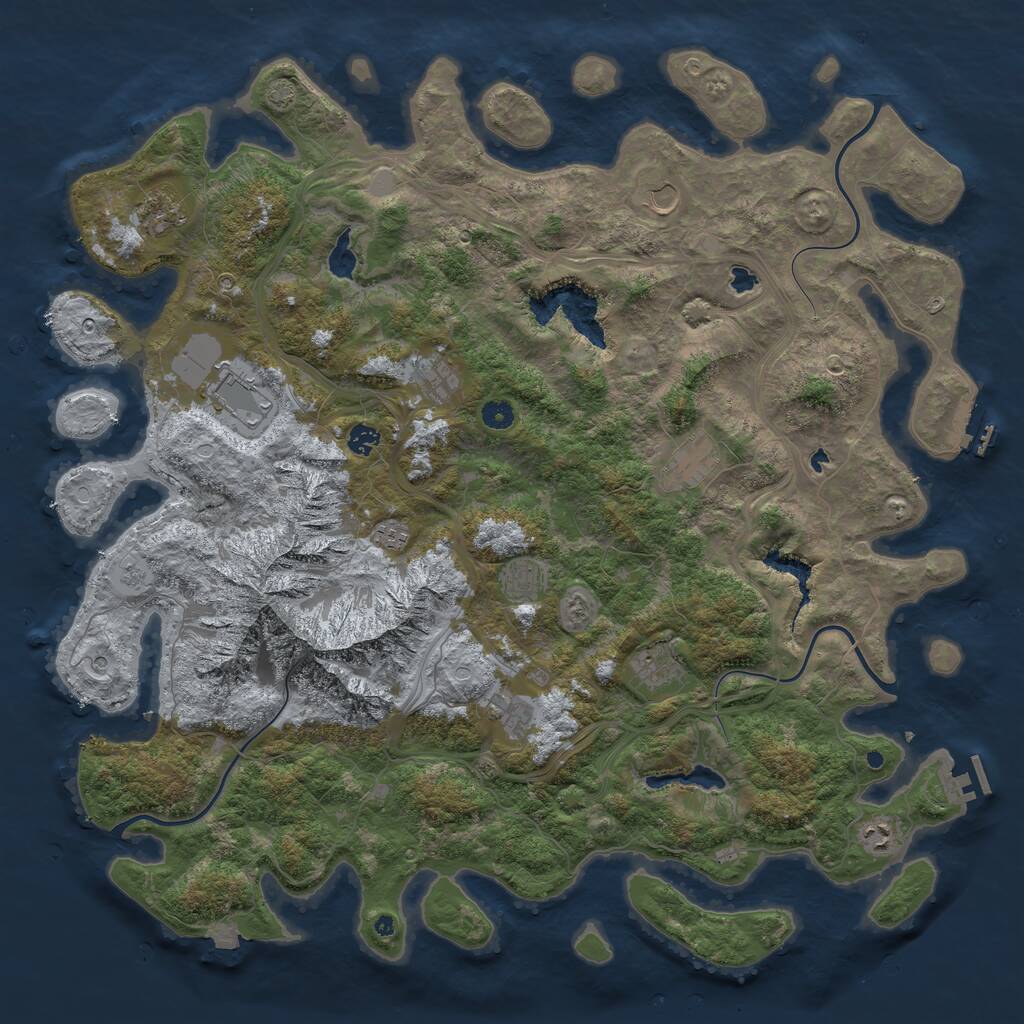 Rust Map: Procedural Map, Size: 5000, Seed: 1617261233, 17 Monuments