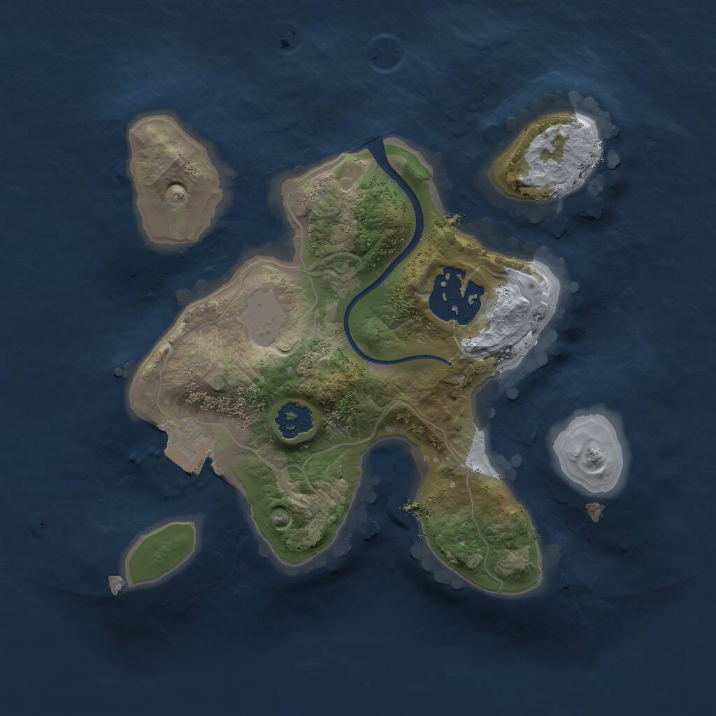 Rust Map: Procedural Map, Size: 2000, Seed: 33673433, 2 Monuments