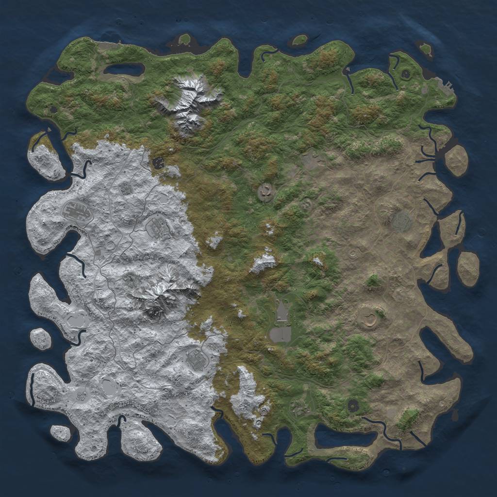 Rust Map: Procedural Map, Size: 6000, Seed: 1544482347, 20 Monuments
