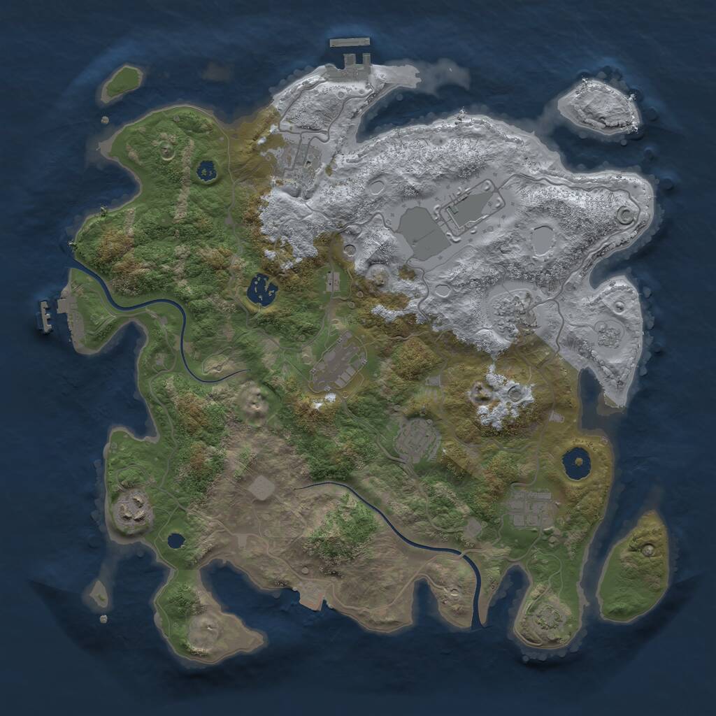 Rust Map: Procedural Map, Size: 3600, Seed: 24, 14 Monuments